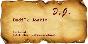 Deák Joakim névjegykártya